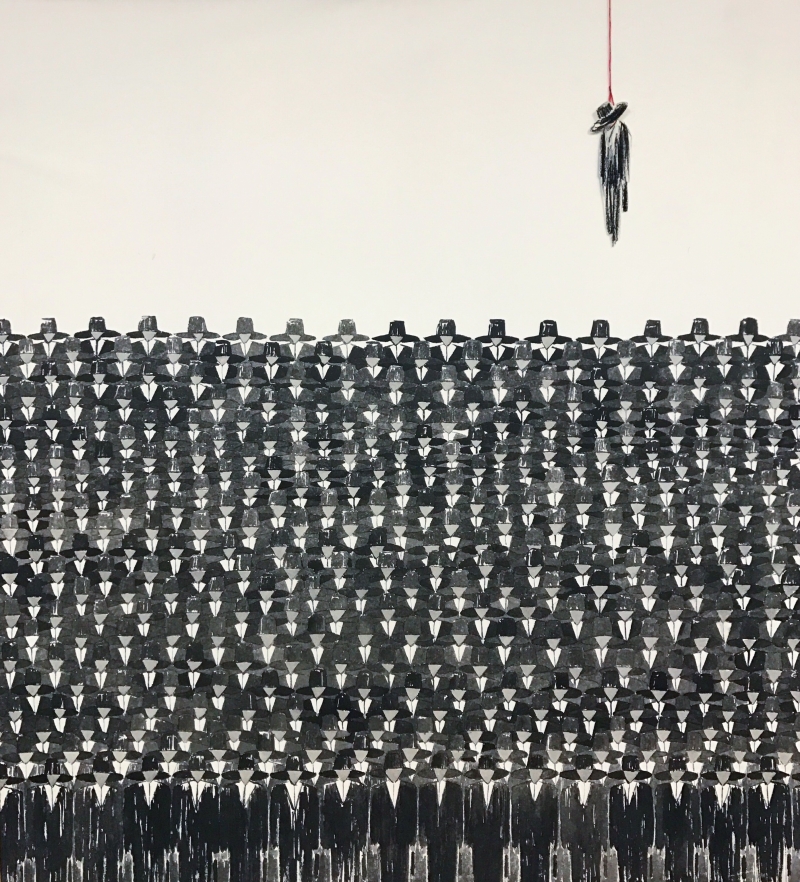 贾点墨 《1≠10000》（三）90×90cm 水墨综合 2016