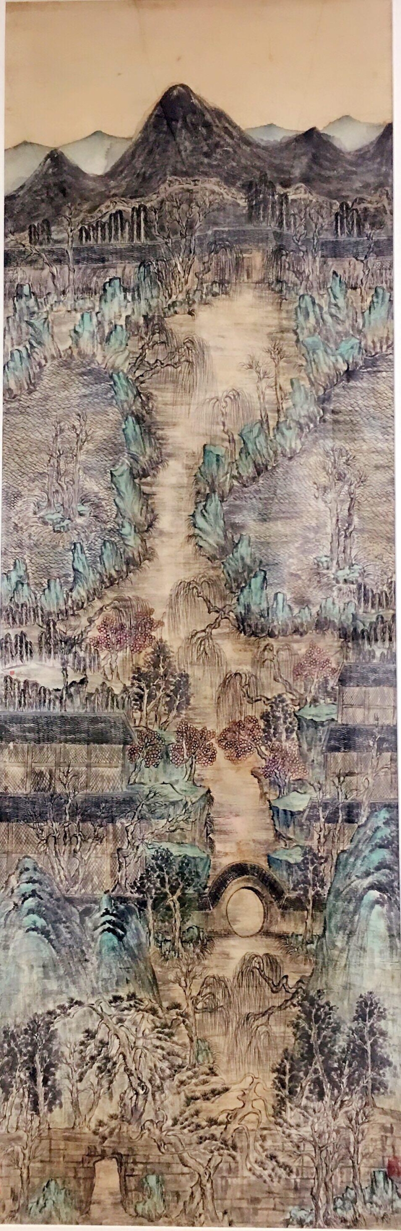 刘丽《园林秋色图》180×60cm纸本水墨2017