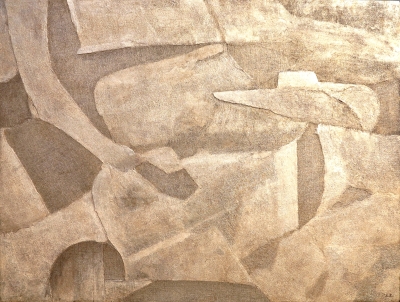 《瑰磊》90x12ocm 大漆、瓦灰、麻、金属箔 2013年