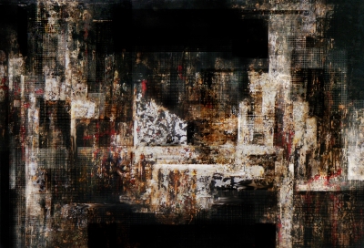 《都市建构——2008的记忆》 漆材料 170cm×120cm 2009年