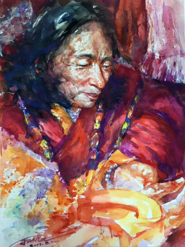 西藏组画二 水彩2017