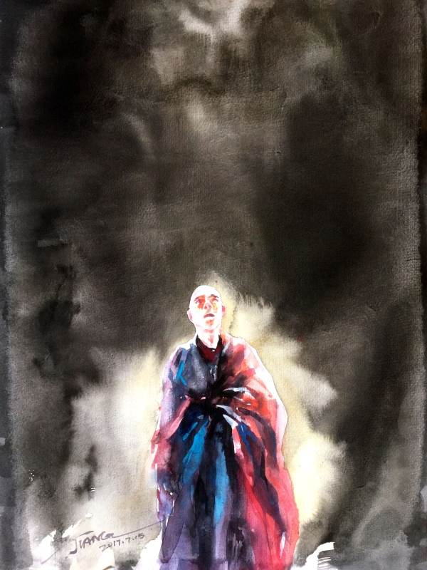 西藏组画三 水彩2017
